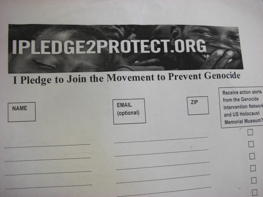The pledge asks for a name, email and zip code.