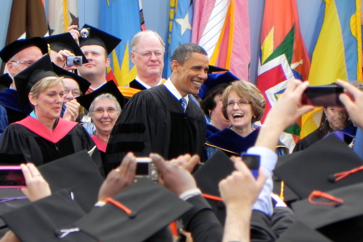 President Obama received an honorary Doctor Degree of Laws from the University.