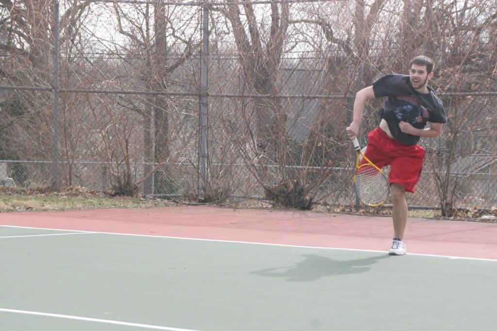 Kevin Flannagan playing tennis