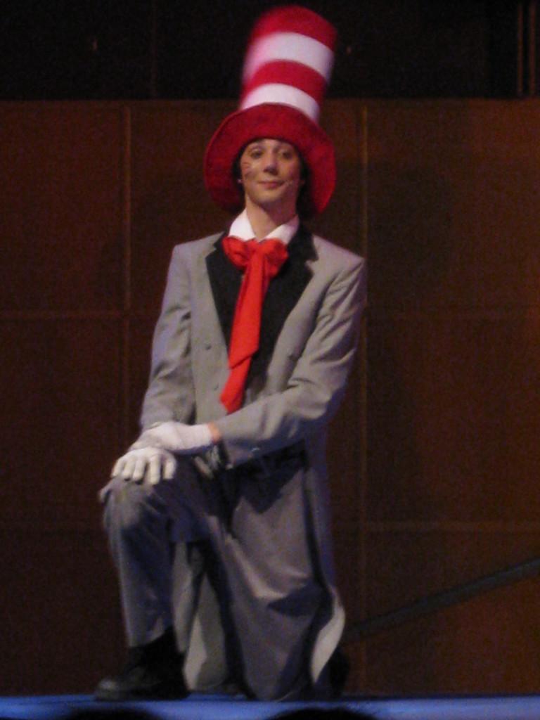   The Cat in the Hat poses on stage