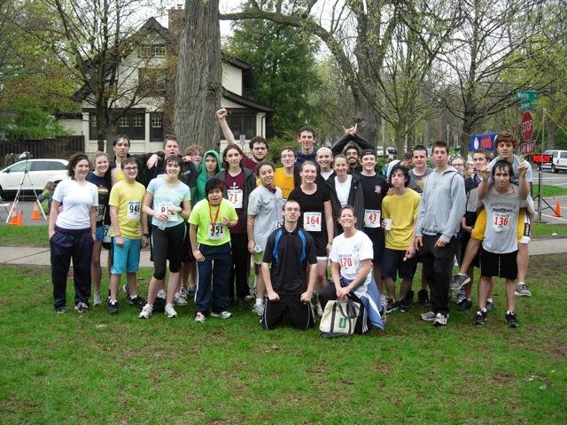 CHS students show their camaraderie after the race.