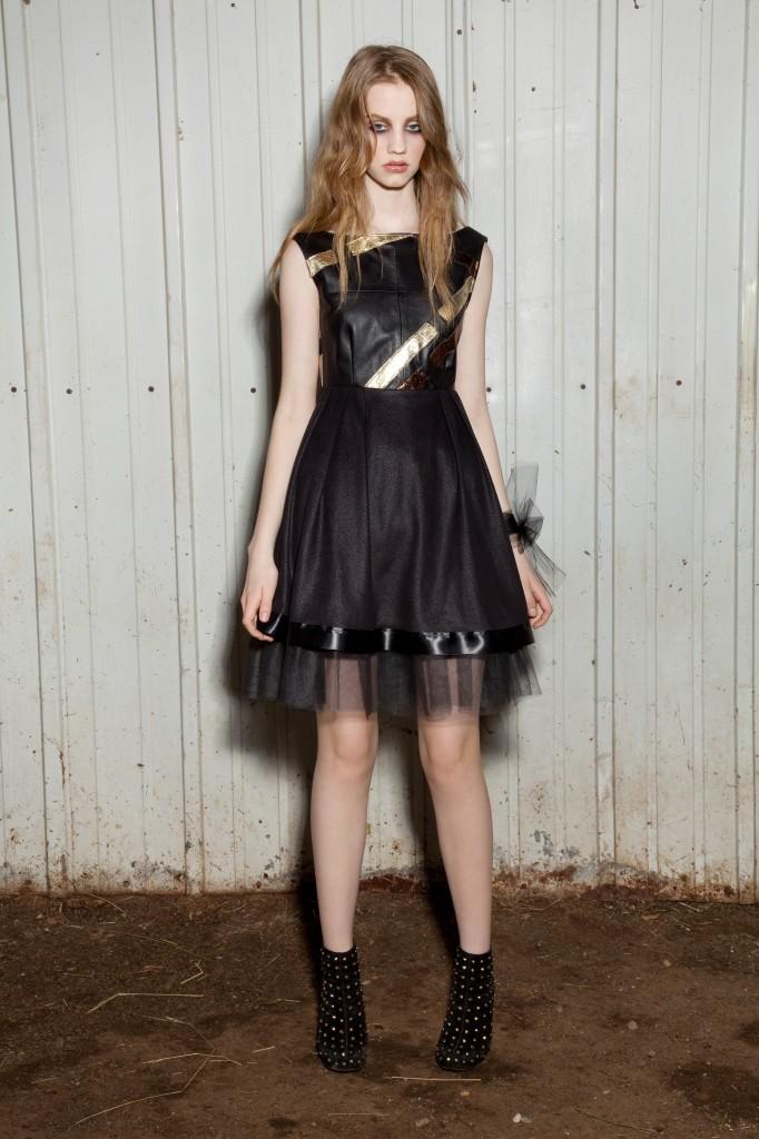A leather babydoll dress from Sagers 2010 collection.