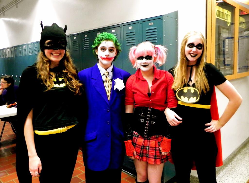 Friends (from left to right) Hazel, Haven, Sammy and Elizabeth attended the dance in costume.