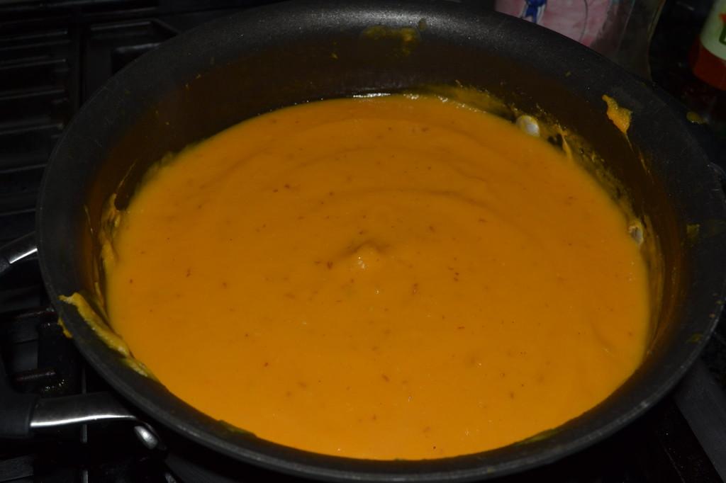 Puree the soup with an immersion blender or a food processor. 