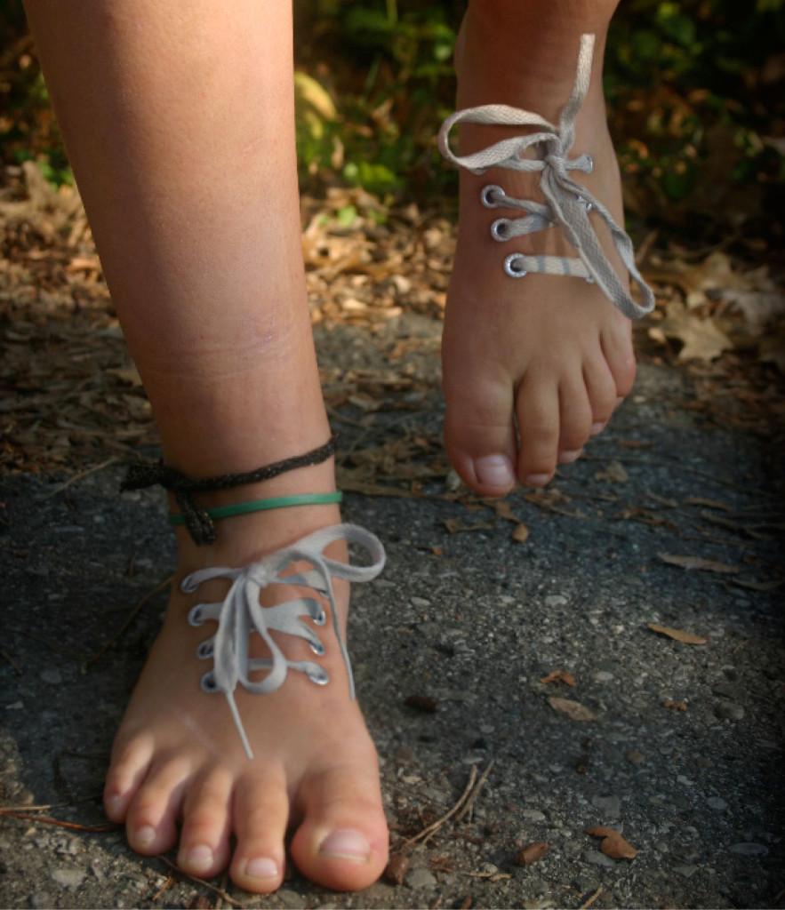 People are going back to their running roots by using barefoot shoes while exercising.  Photo Illustration: Colleen OBrien