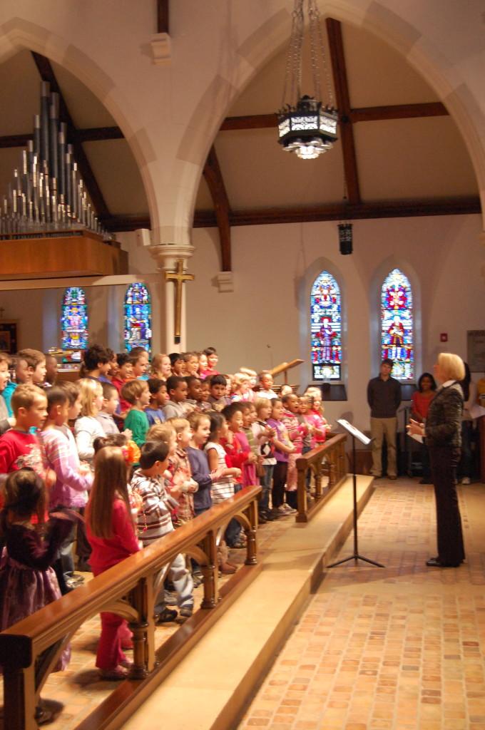 Students from Bryant Elementary School sang at the assembly celebrating Dr. Martin Luther King, Jr.'s birthday.