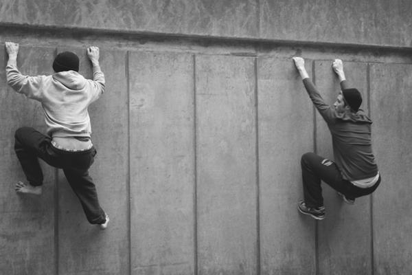 Students at the University of Michigan participate in parkour.