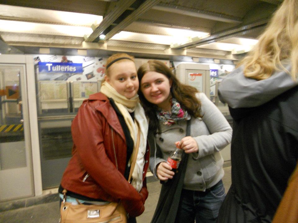 Heather Grifka and Mary Salisbury at the Tuileries metro station