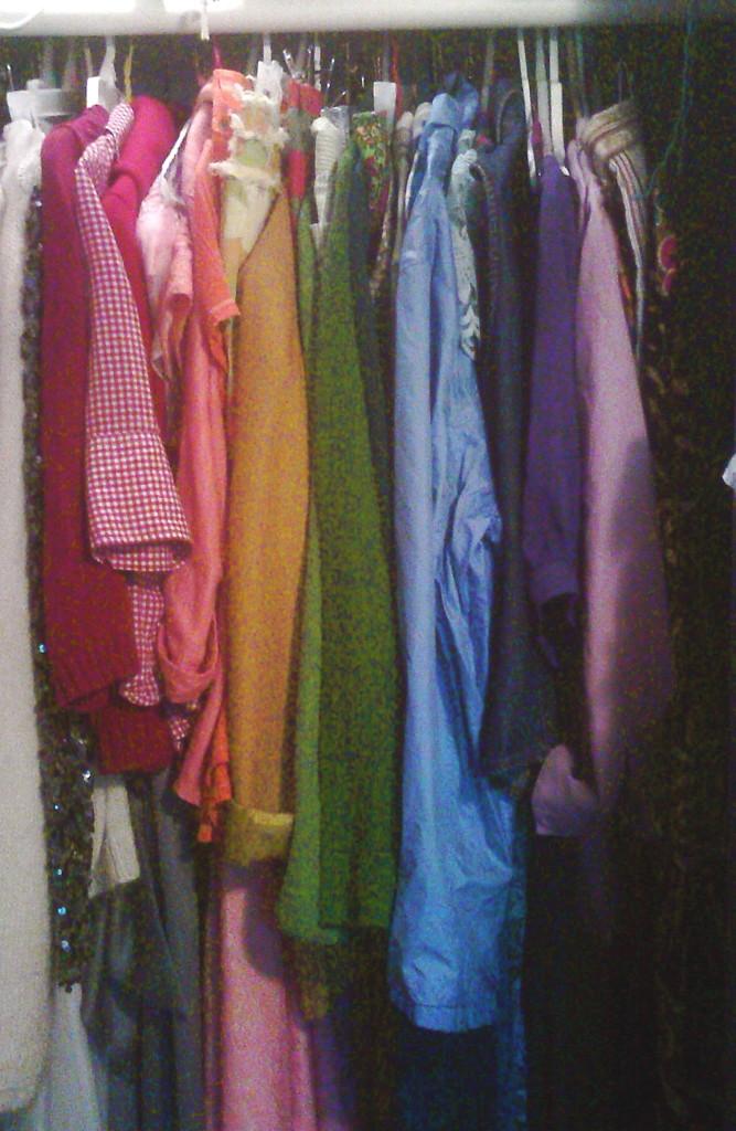 Secondhand clothing options provide a variety of styles in all colors of the rainbow.