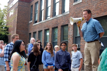 David Borneman addresses Community High School. 