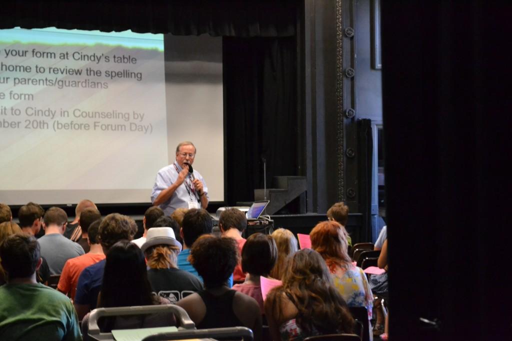 John Boshoven spoke to the senior class of 2014.