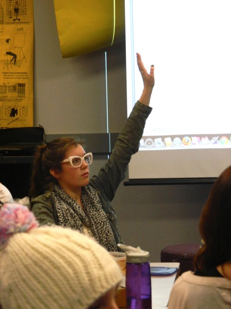 Elle Gallagher, from the Haidu-Banks Forum, participates in the decisions for Multi-Culti during Forum Council on Nov. 8, 2013.