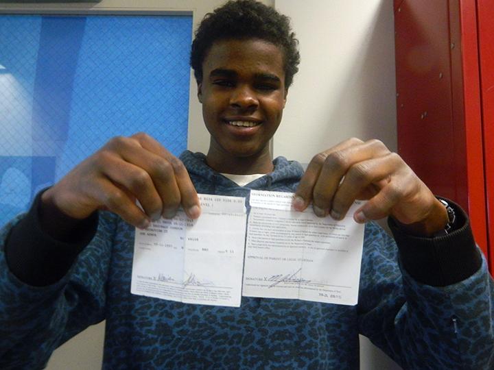 Marius+Johnson%2C+a+junior+at+Community%2C+still+does+not+have+his+full+drivers+license.+