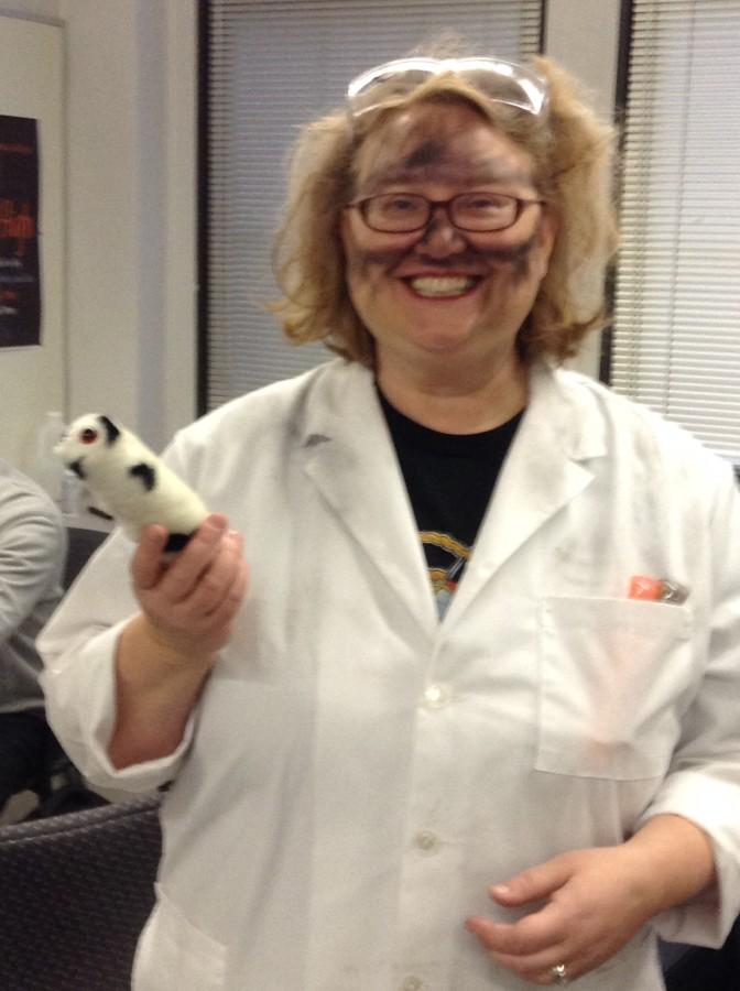 In her first year teaching at CHS, Christia West has two FOS 1 sections. On Halloween, she went all out. I’m a scientist whose experiment went bad and blew up in their face, West said. But if you’ll notice, because I was wearing my safety goggles, my eyes were protected!