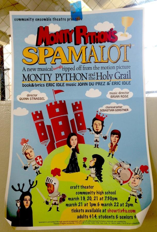 Poster for CETs production of Monty Pythons Spamalot.