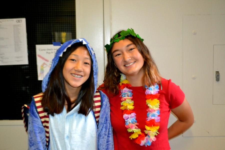Mira Simonton-Chao and Gina Liu pair up together and go as Lilo and Stitch.