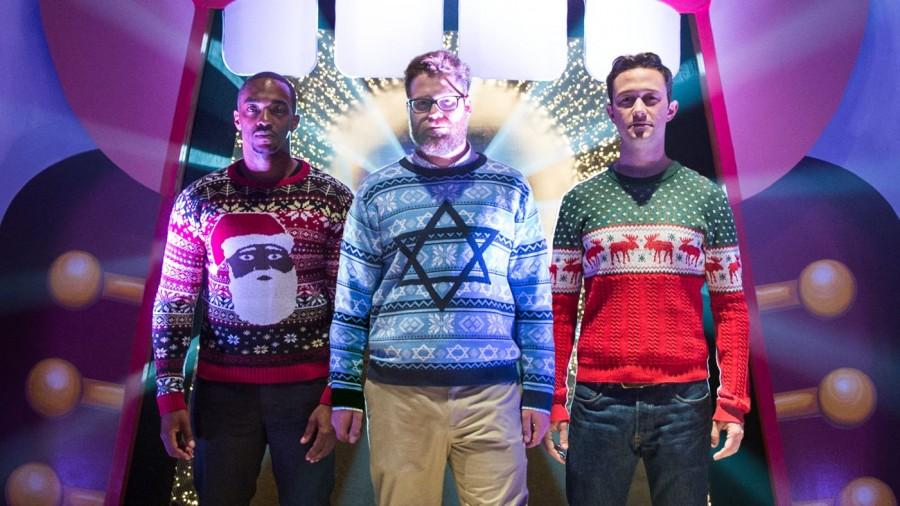 Anthony Mackie, Seth Rogen and Joseph Gordon-Levitt in Jonathan Levines The Night Before.