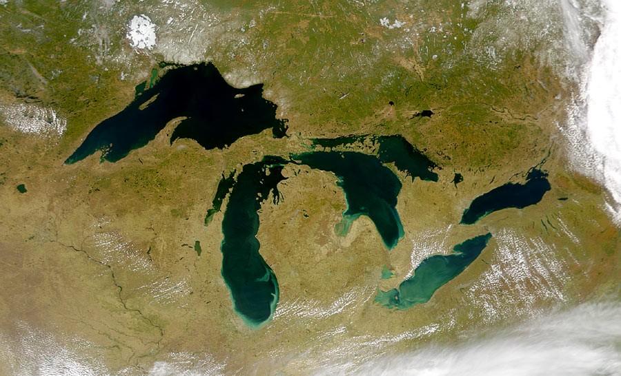 The Great Lakes from space.
