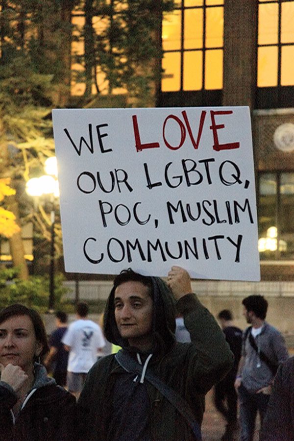 Students Rally Against Donald Trump in the Diag