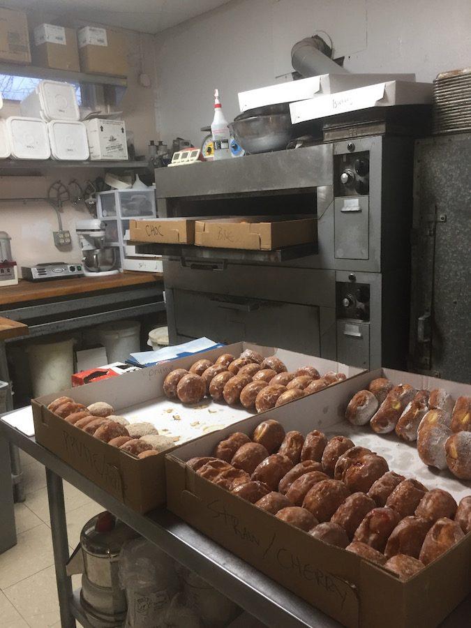 At 4:00 p.m., about 40 dozen pączki remained and were stuffed in ovens, counter tops and buckets.