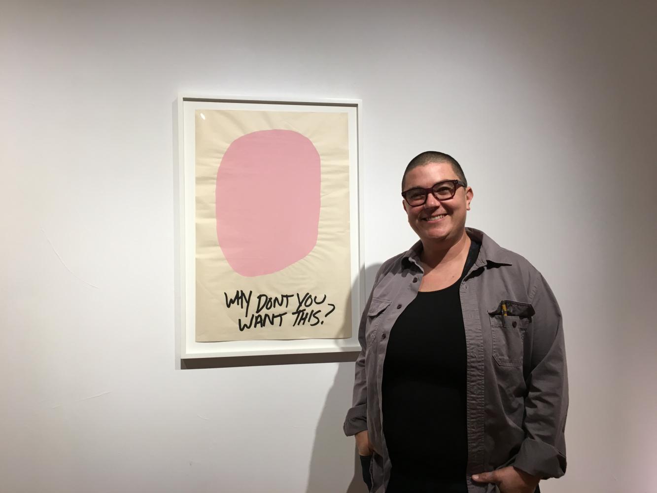 Pictured: Emmy Bright’s piece ‘Why Don’t You Want This?’ Bright says the piece originated from an “experience of frustration,” but appreciates the way her audience can independently interact with it. “You’re sort of in conversation with it,” Bright said. “ That’s what I like that art can do, you complete it, but you’re going to complete it in a way that works for you.”