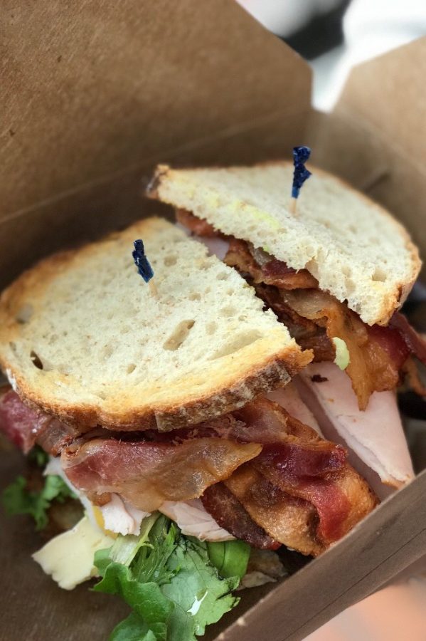 The Turkey sandwich from Gregs Sandwiches is a sophisticated take on a classic lunch. Topped with brie and bacon, theres a reason its the first thing on the menu. $8