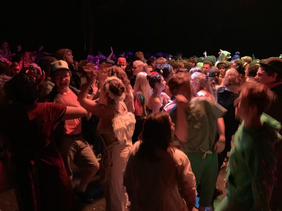 During the Dewoskin  Forum dance, more students than ever previously recorded fill into Craft Theater. Many students took the night to premier their Halloween costumes to their friends that they wouldnt be seeing on Halloween night.