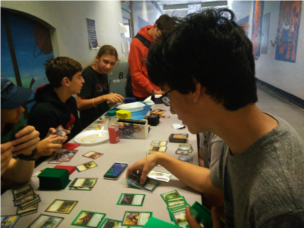Nato and his group playing Magic: The Gathering on Sept. 11 2018