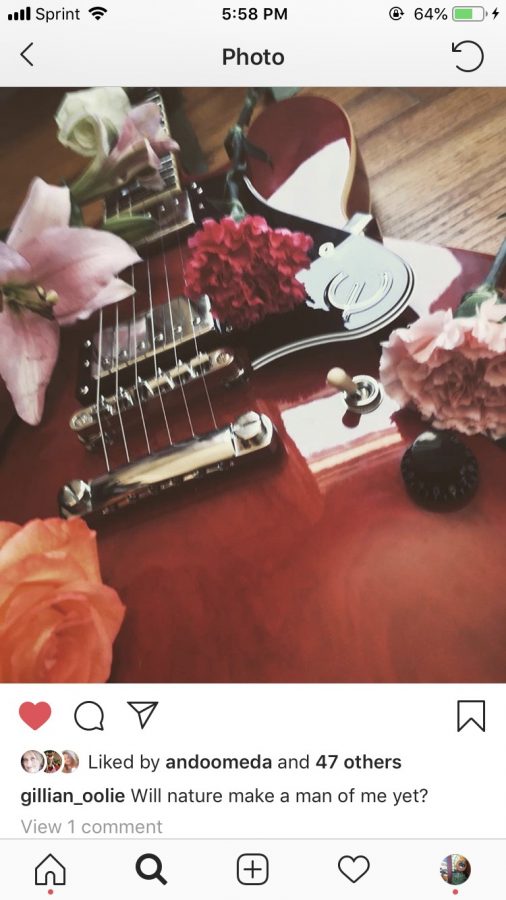A picture from Perry’s instagram account of her guitar, with a caption from a “The Smiths song. Perry has played guitar for almost a year. 
