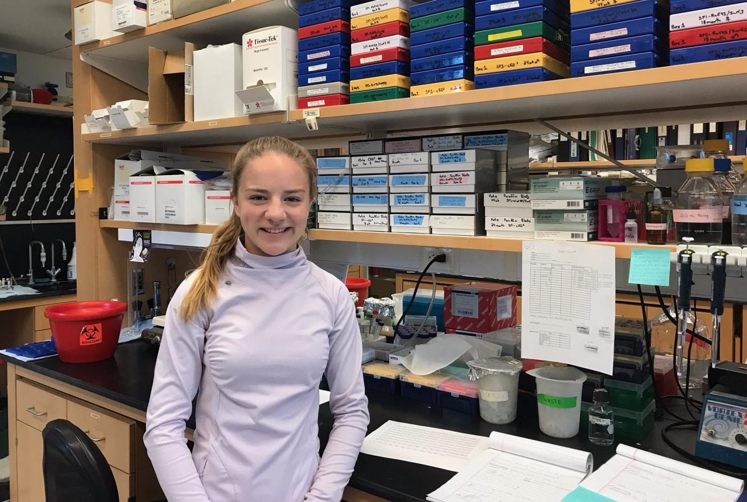 Ammer in the Hammer lab. “The work that Im doing is to learn more about adrenal biology specifically and what happens in the adrenal with cancer,” Ammer said. “Once we know more about that, then we can better focus treatments.”