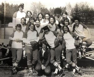 Lorin Cartwright poses with her softball team. Softball was one of the few sports offered to Cartwright while she was in high school and College. “In the 1960s, there were no girls sports in middle school and no girls sports in high school. Then when Title Nine passed, that’s when there was starting to be an array of sports being offered,”
Cartwright said.