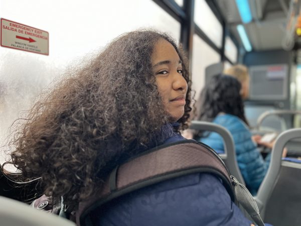 Shayna Simon-Jaimon rides the city bus to Huron High School.