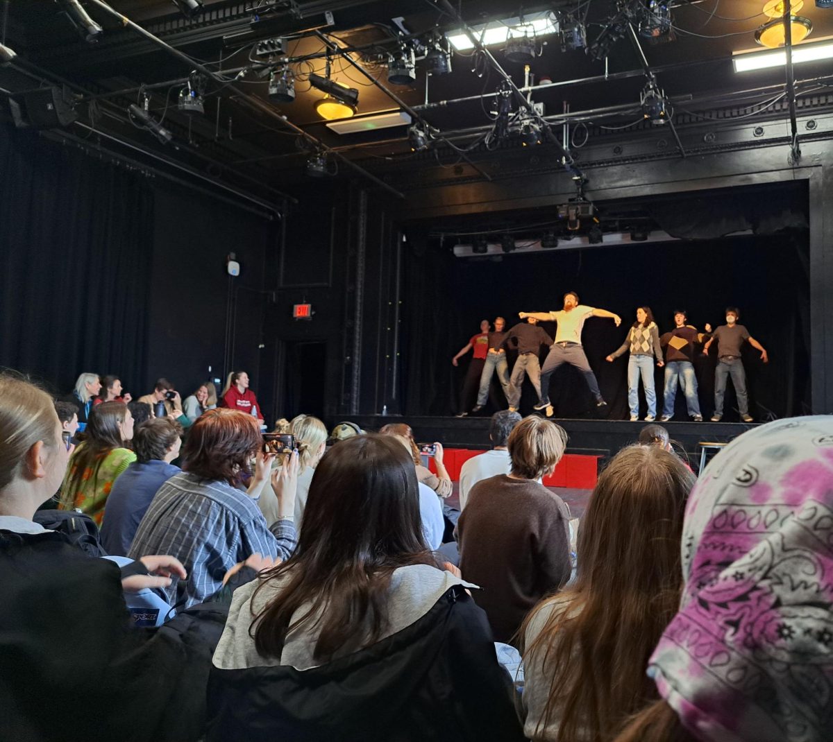 April - Community students gather in the Craft Theater to watch a variety of talents performed by their peers. The talent show kicks off the last even in forum competition week. It was quite the show, Mayer said. There were lots a lot of energy.