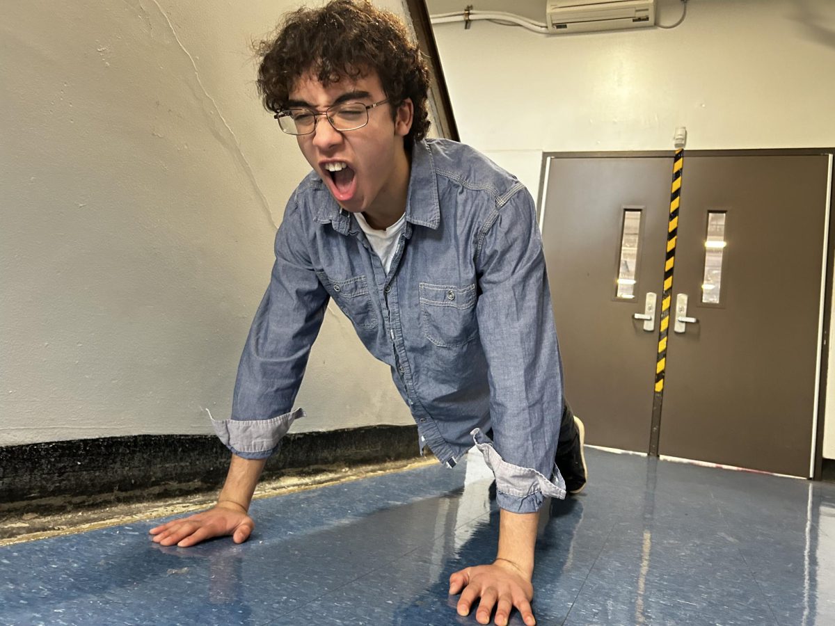 William Millitzer competes in a pushup competition in the halls of CHS. Although he didn't win, Millitzer is proud of his abilities and hopes to become stronger in the future. "Mark definitely mogged me," Millitzer said. "But pushups make you stronger. I did 50 yesterday, but I'm going to do 51 tomorrow."