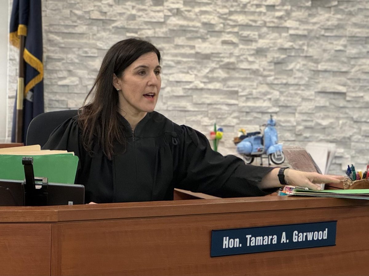 Tamara Garwood presides over a case in the courtroom. Garwood has seen that the personalized approach she utilizes as Magistrate always treats people fairly and ensures justice. "Every day, I see the difference I make when somebody goes to court," Garwood said.