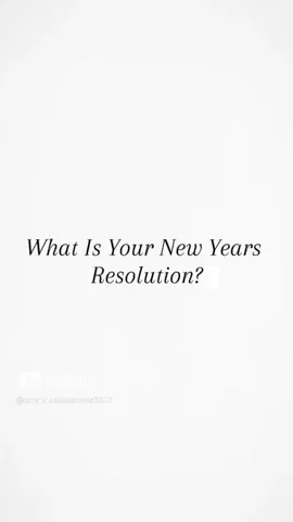 FOLLOW UP - 2025 New Year's Resolution