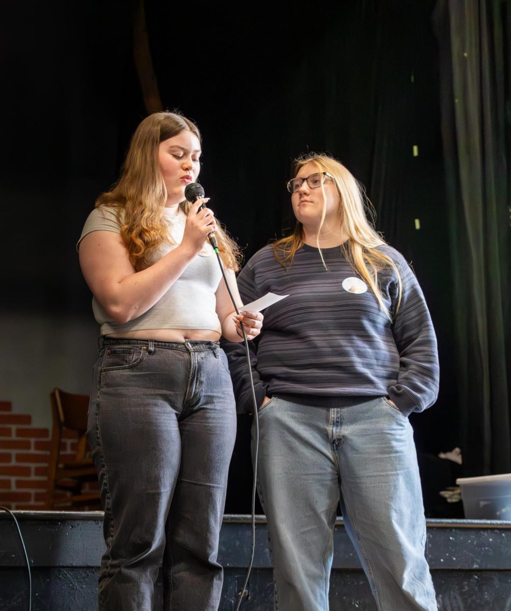 Piper Cooke (left) and Mallory Towers (right) respond to a question.