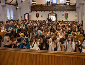 CHS students gather at St. Andrews Church for the 2025-26 school year opening ceremony. 