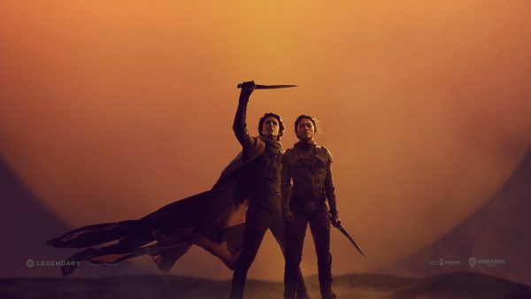 Timothée Chalamet as Paul Atreides and Zendaya as Chani in a promotional poster for "Dune: Part Two." (Warner Bros. En