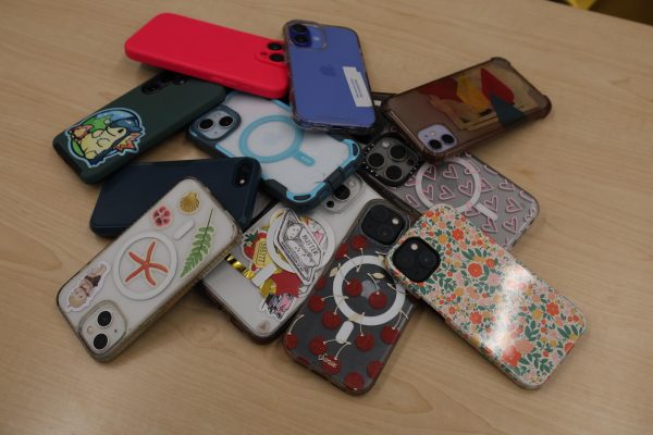 A variety of students phones.