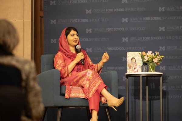 Malala Yousafzai speaks at the Michigan  Union to over 600 University of Michigan students, faculty and community members.