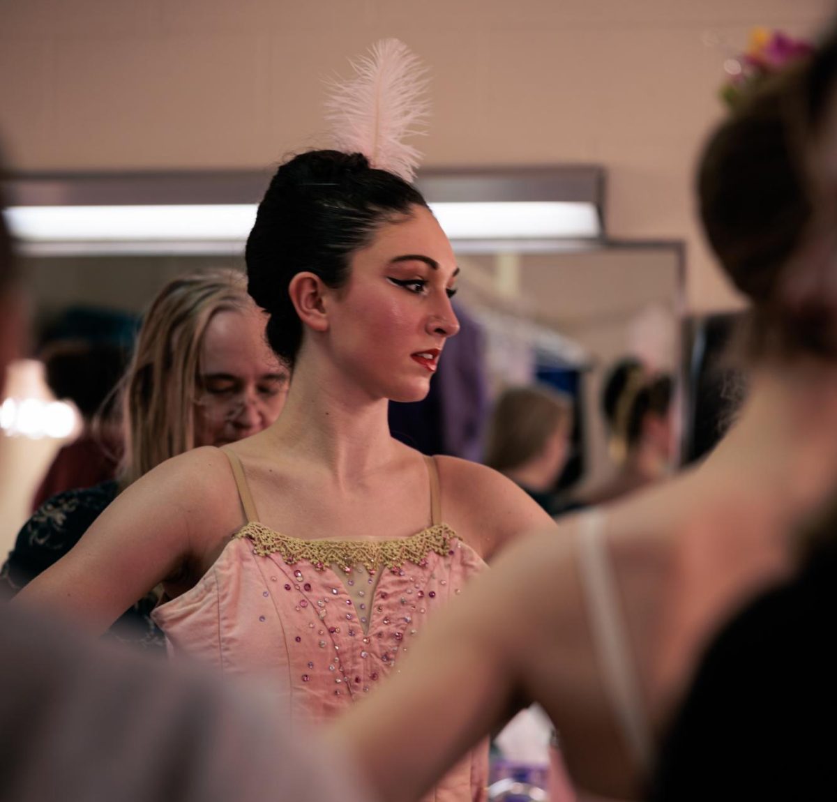 Jane Grocoff mentally and physically prepares for a performance of the Nutcracker. Photography courtesy of Michael Bessom