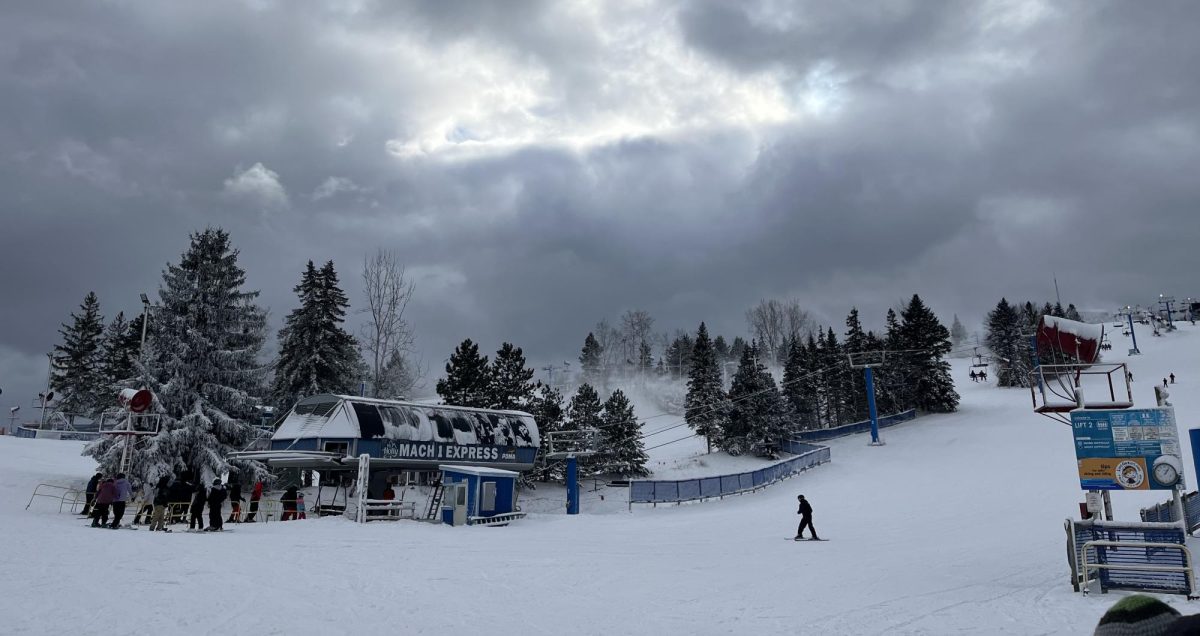 The view from the base of the skiing hills in Northern Michigan.