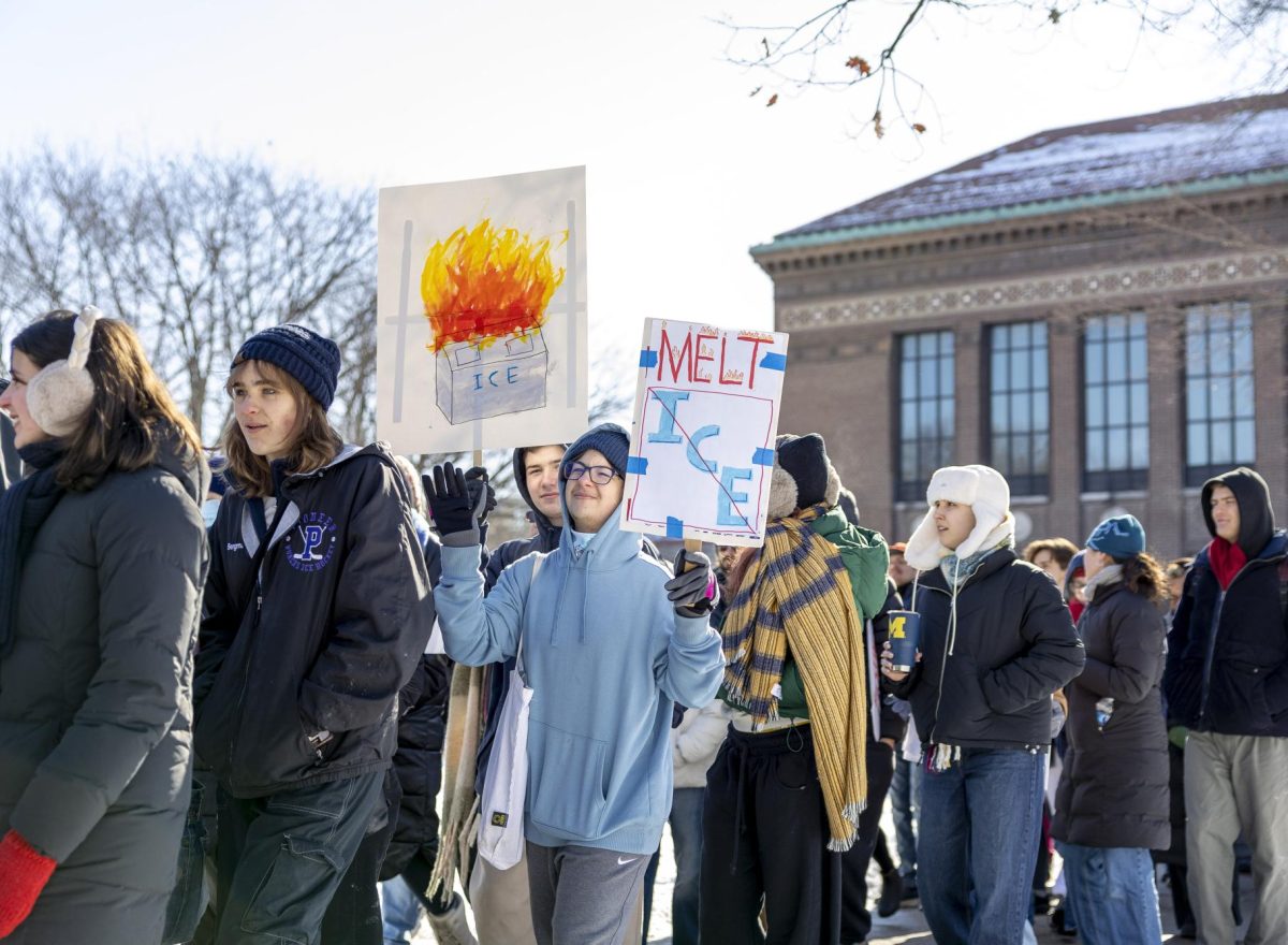 Neil Carlin marches alongside Community students during a protest aginst ICE. Carlin has seen the impact hit close to home and believes that people need to speak up. “I have a lot of friends who are immigrants, and immigrants should be welcome here. This is a country of immigrants, founded by immigrants, and it never should be some exclusive club where many groups of people are scapegoated and blamed for problems that they did not cause,” Carlin said. “I do not want to see history repeat itself.”