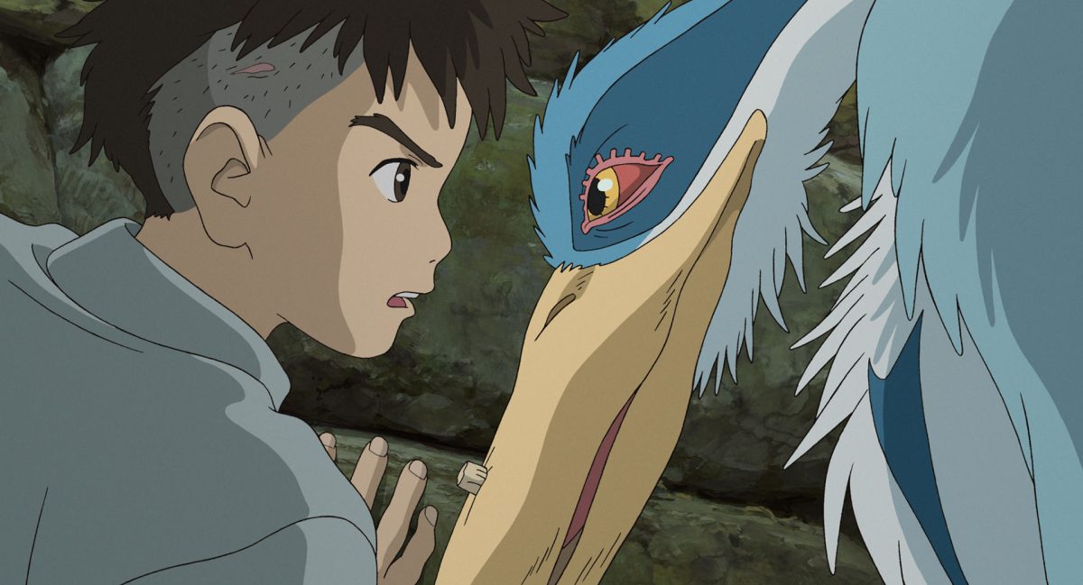 Mahito comes face-to-face with the heron during one of their first encounters at his new estate.