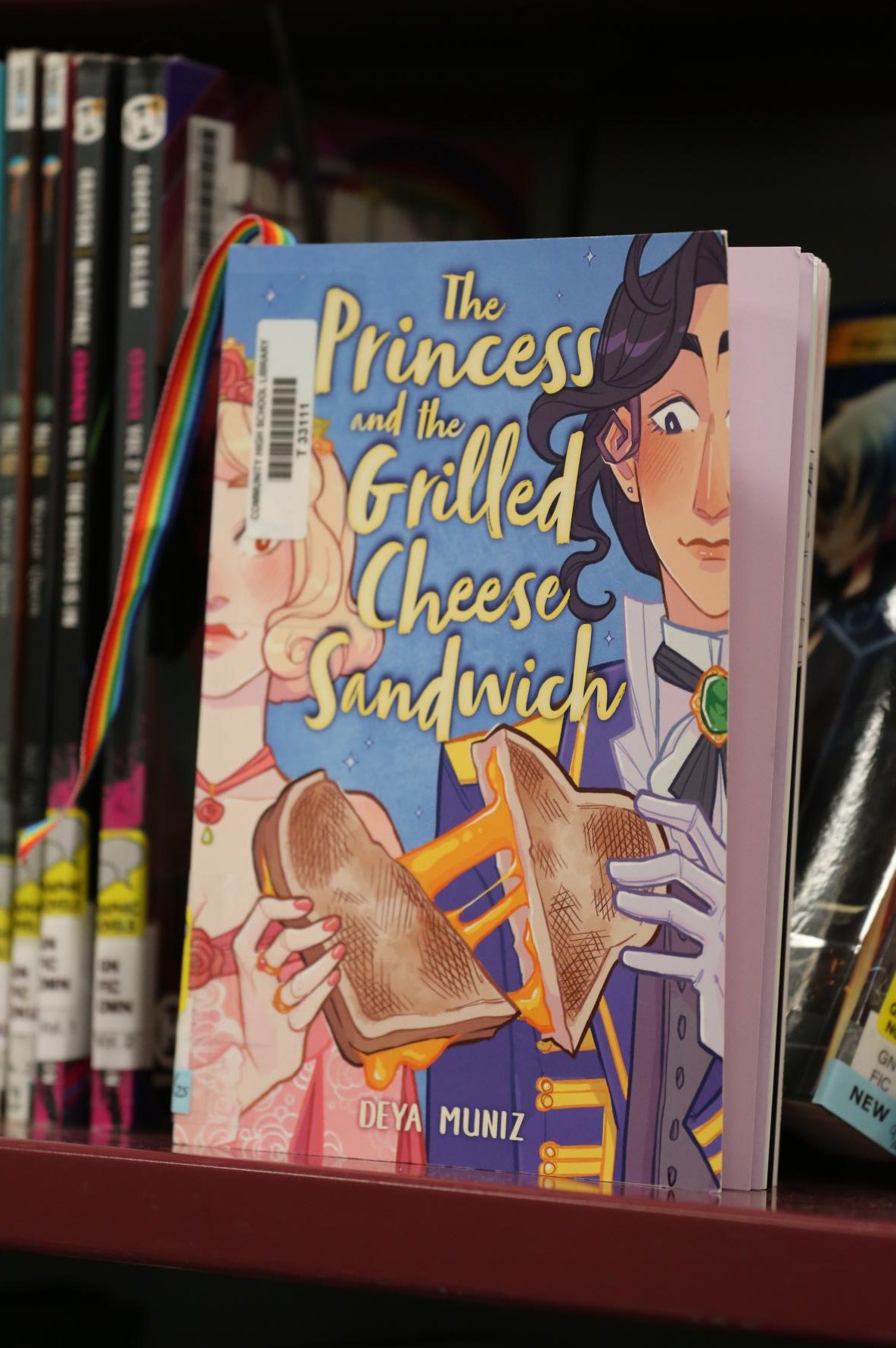 "The Princess and the Grilled Cheese Sandwich" photographed in the CHS library.