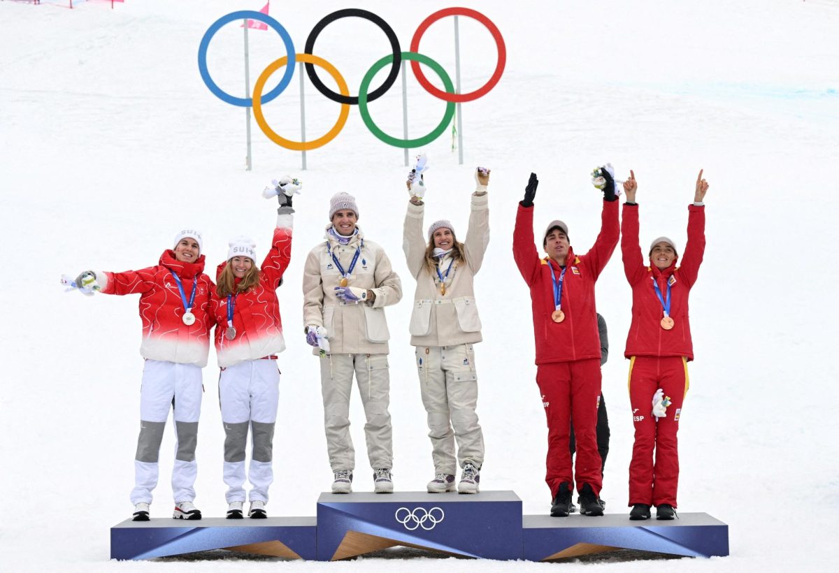 Mixed Relay with silver medallists Marianne Fatton of Switzerland and Jon Kistler of Switzerland and bronze medallists Ana Alonso Rodriguez of Spain and Oriol Cardona Coll of Spain