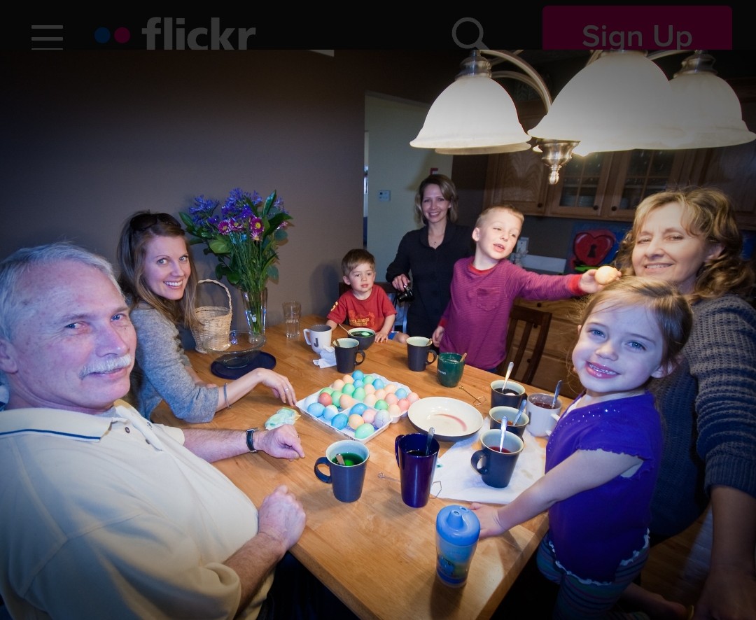 Photo courtesy of Joe Griffith. Ava Griffith and her family color eggs for Easter. 