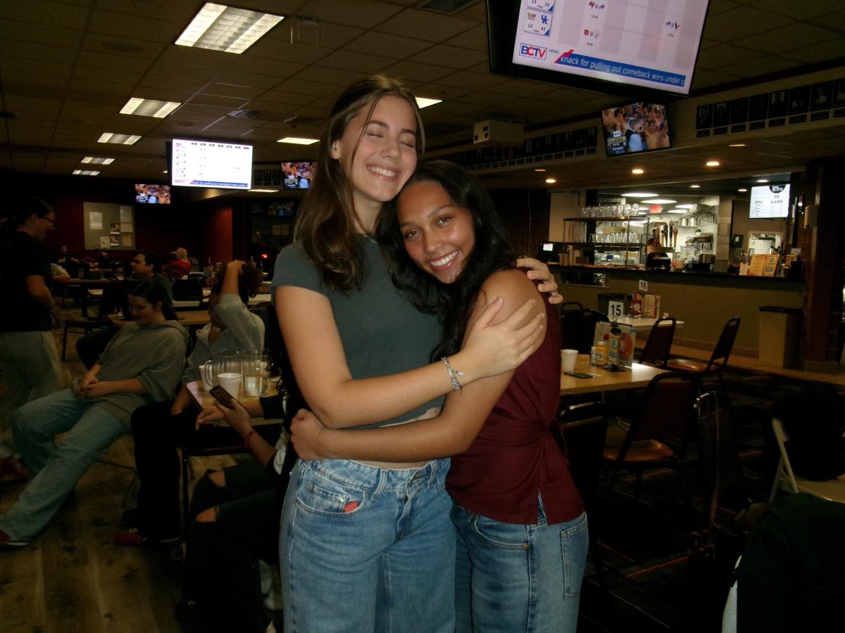 Addie McCreadie and Nylee Harmon go bowling with friends on Saturday night, excited for the night to begin. It had previously been Nylee and Azalia Harmon's birthday during the week and their group of friends joined to celebrate the festivities. "I'm happy everyone came and I couldn't have wished for a better night," Harmon said. "All I know is that I'm definitely going to win every round."