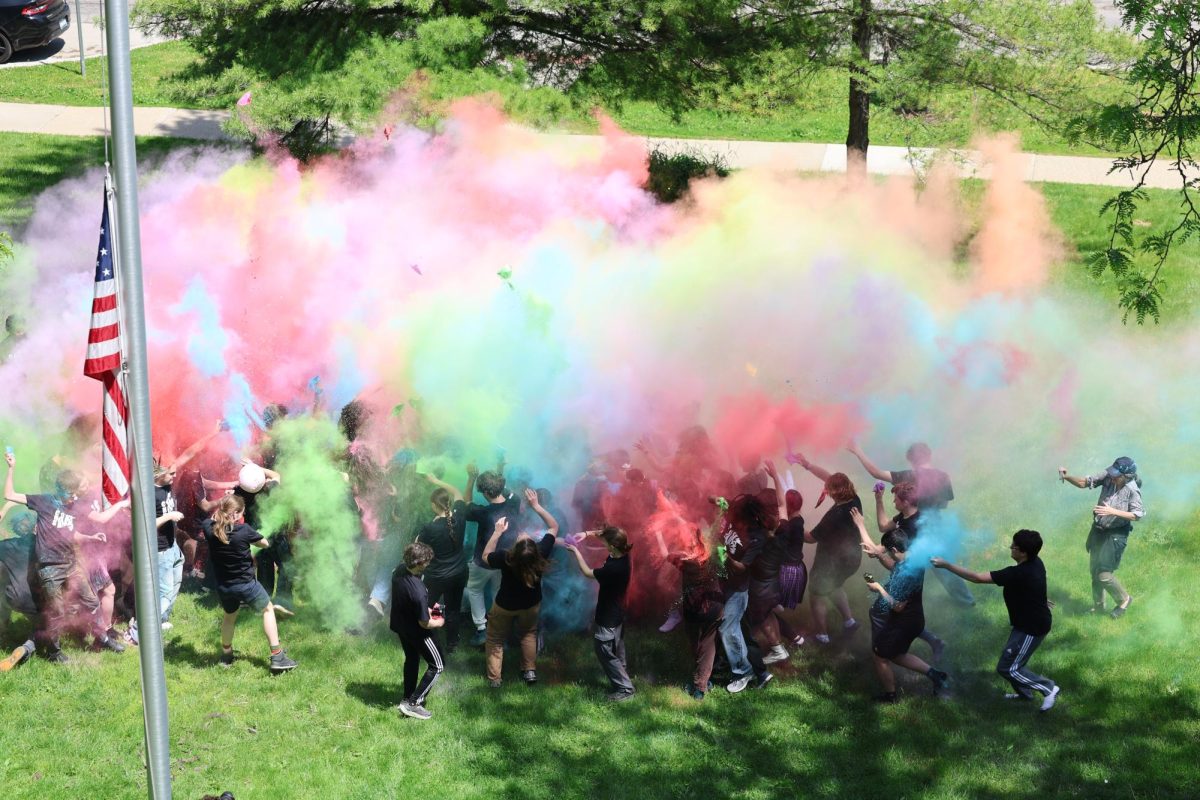 The CHS front lawn explodes with a collision of color, as the class of 2026 goes out with a bang. 